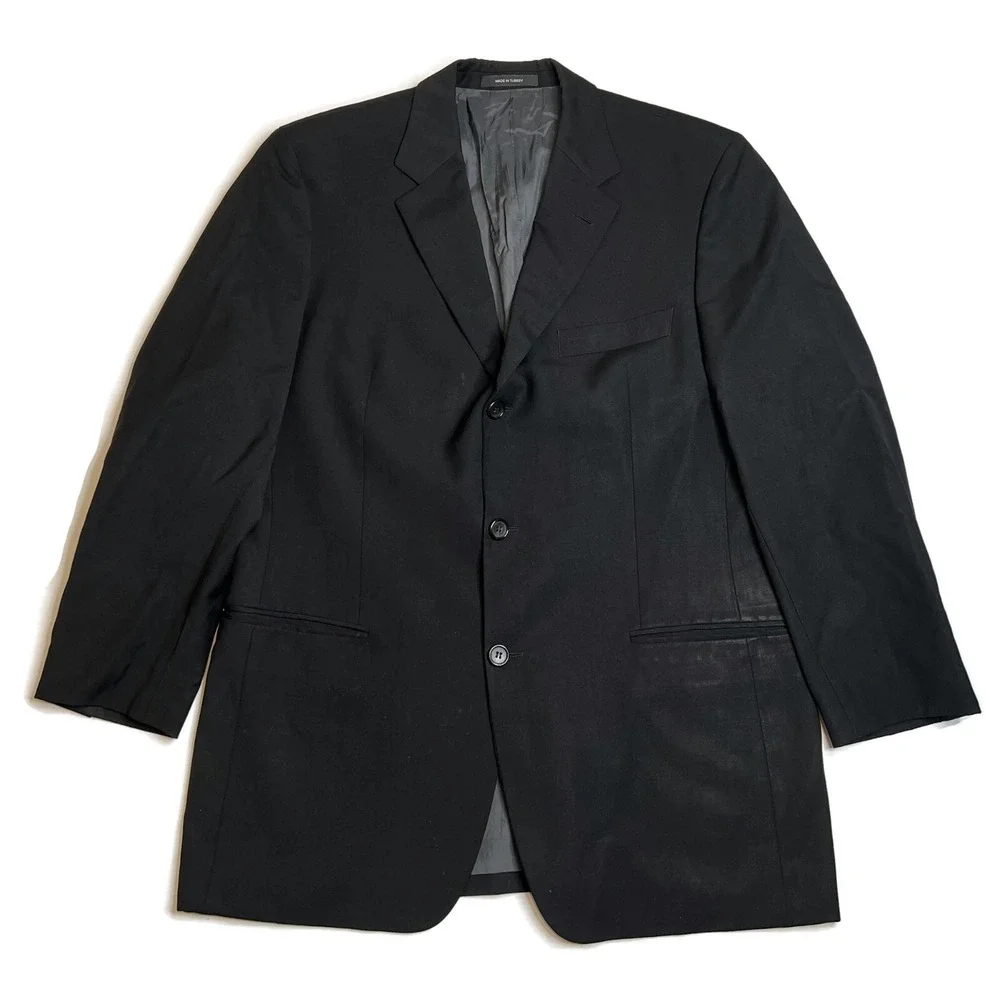 Hugo Boss Blazer‎ Einstein Mens 42R Black Wool Sport Coat Suit Jacket 3 Button